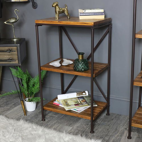 Industrial Wooden Shelf Unit