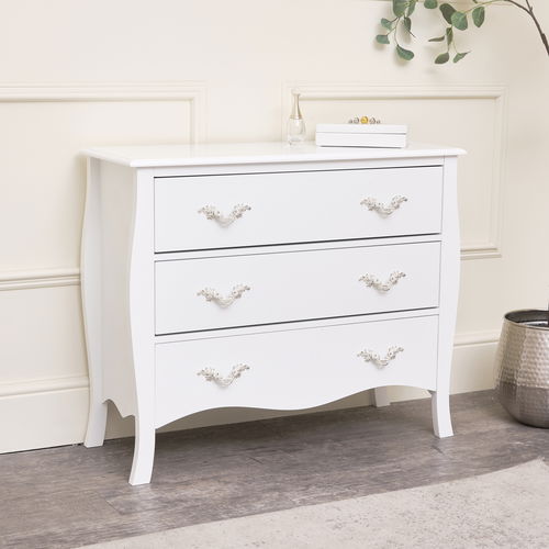 Large 3 Drawer Chest of Drawers - Elizabeth White Range