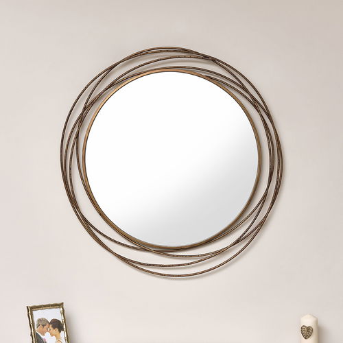 Large Antique Gold Swirl Wall Mirror - 88cm x 85cm