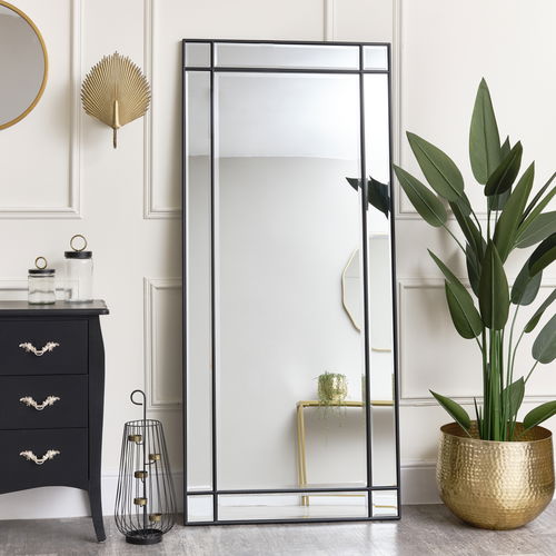 Large Black Framed Wall / Leaner Mirror 80cm x 180cm 