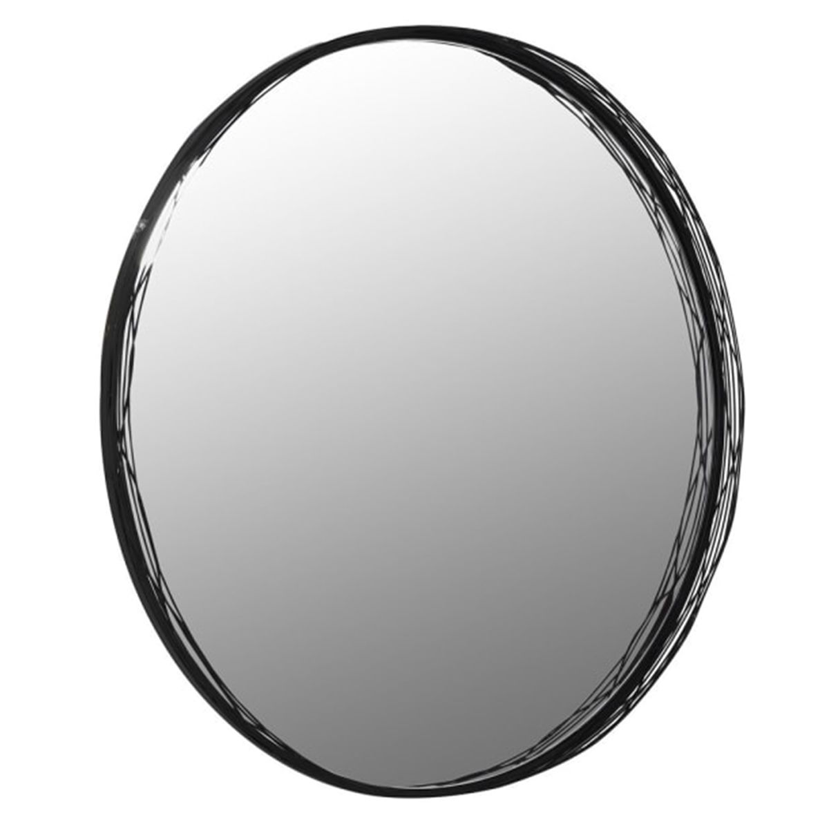 Large Black Wire Round Mirror