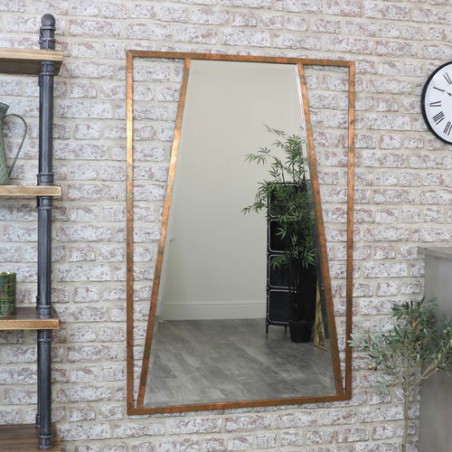 Large Copper Art Deco Wall Mirror 80cm x 120cm 