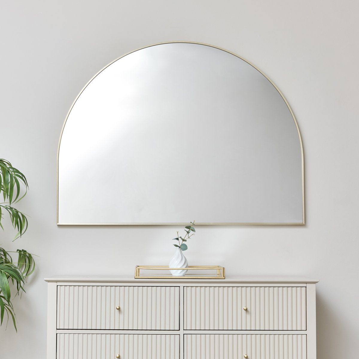 Large Gold Arched Wall Mirror 90cm x 120cm