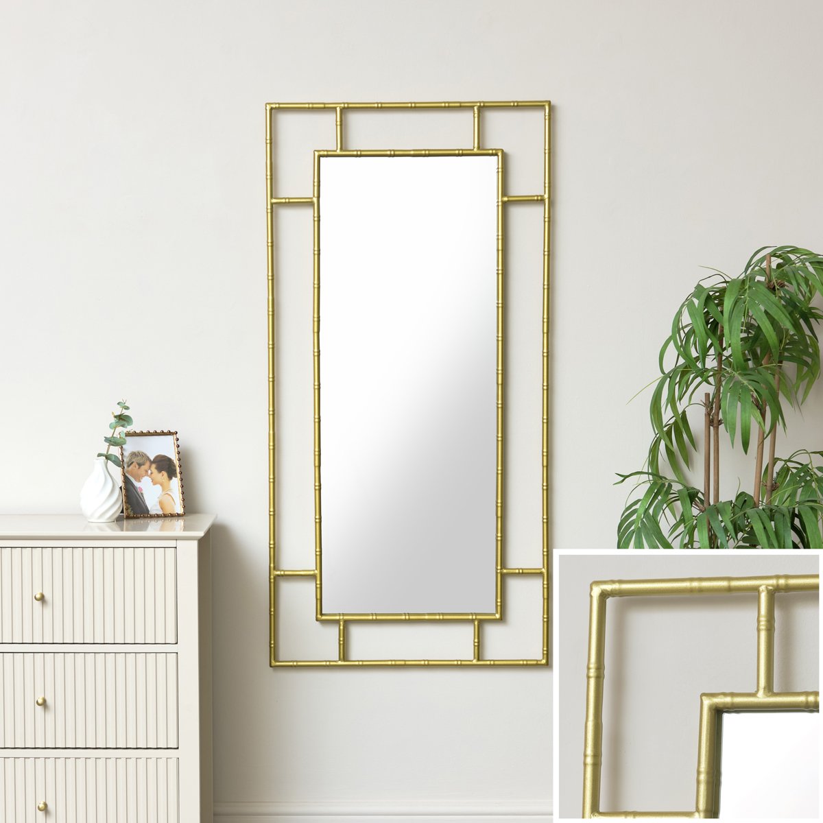 Large Gold Framed Wall Mirror 120cm x 60cm