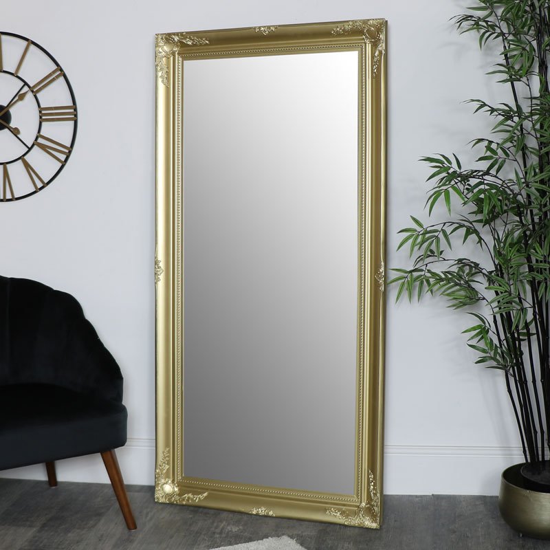 Large Gold Ornate Wall/Floor Mirror 158cm x 78cm