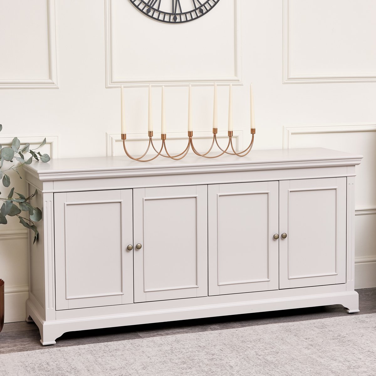 Large Grey 4 Door Sideboard - Daventry Taupe-Grey Range | Melody Maison