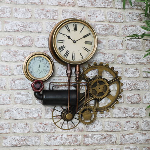 Large Industrial Pipe Clock 53cm x 48cm