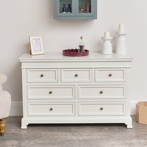 Large Ivory 7 Drawer Chest of Drawers - Daventry Ivory Range