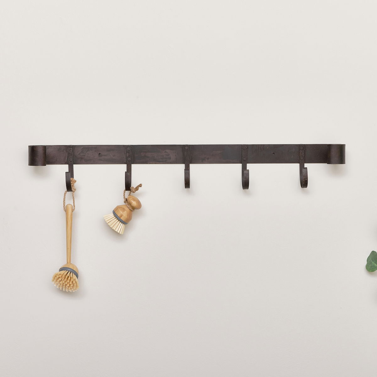 Large Rustic Iron Wall Hook Storage Rack 