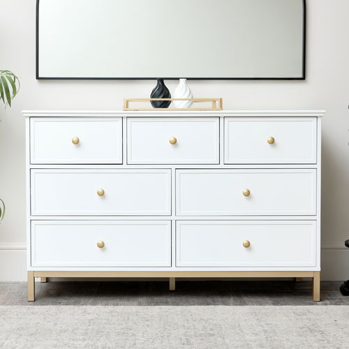 Large 7 Drawer Chest of Drawers - Aisby White Range