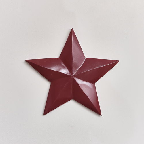 Large Wooden Deep Red Wall Star Decoration