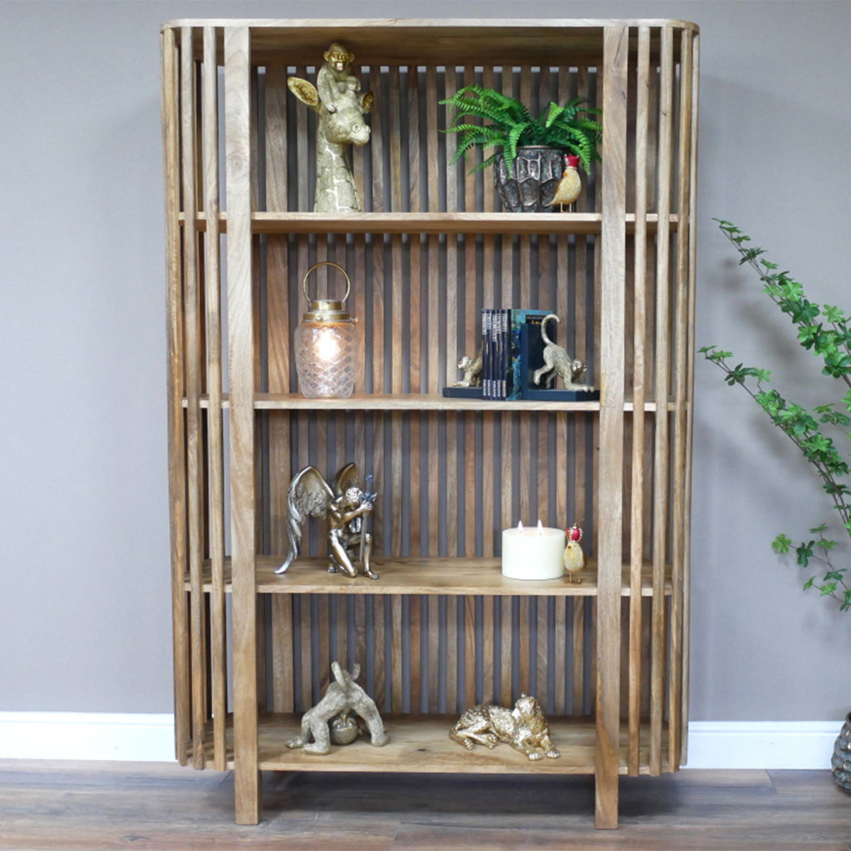 Large Wooden Display Shelf Unit / Bookcase 180cm