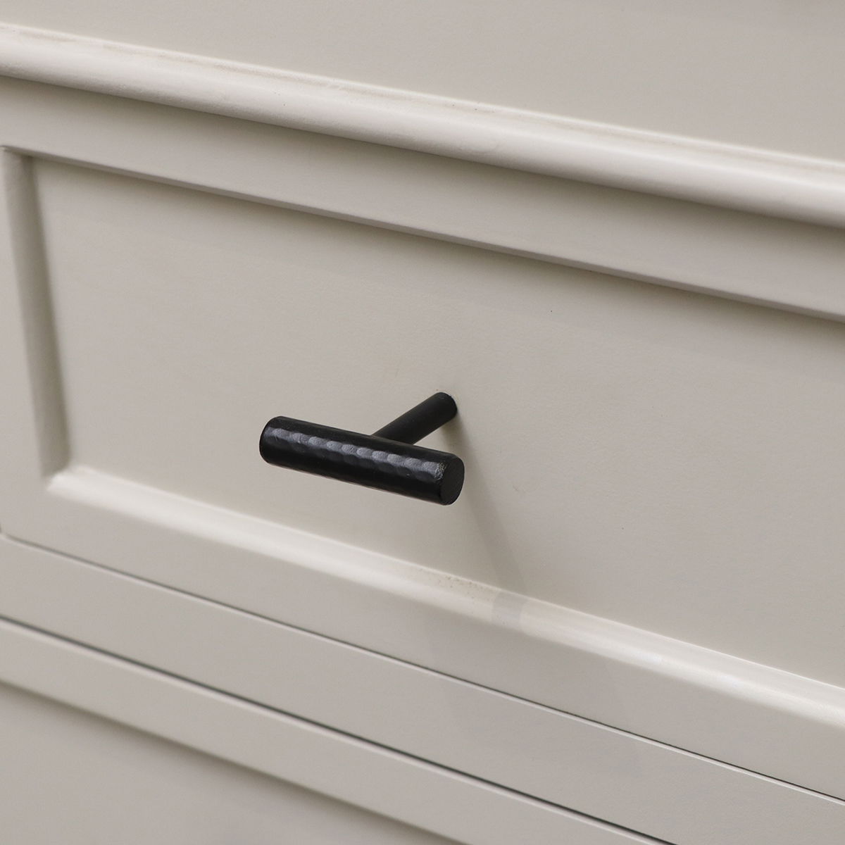 Matte Black Metal Hammered Drawer Bar Pull Handle 5.5cm