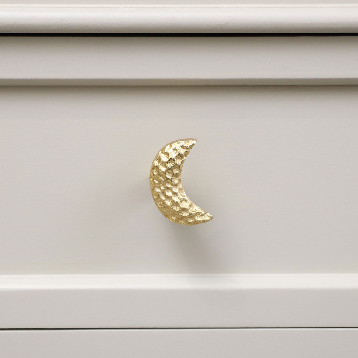 Shiny Gold Hammered Crescent Moon Drawer Knob