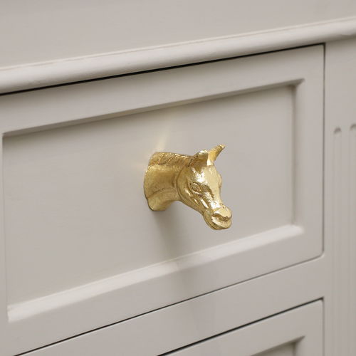 Shiny Gold Horse Drawer Knob