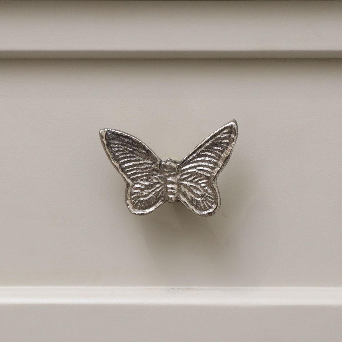 Silver Butterfly Drawer Knob