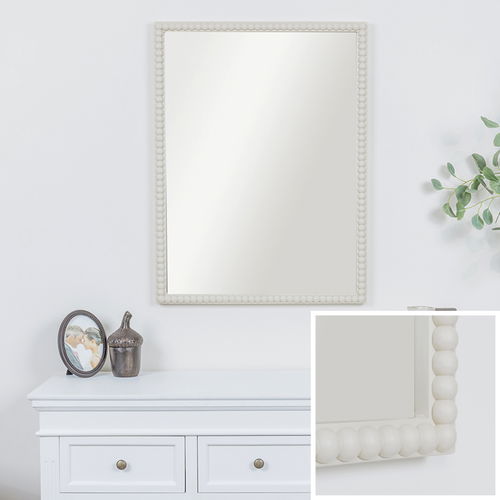 Rectangle Taupe Bobbin Bobble Wall Mirror 62cm x 82cm