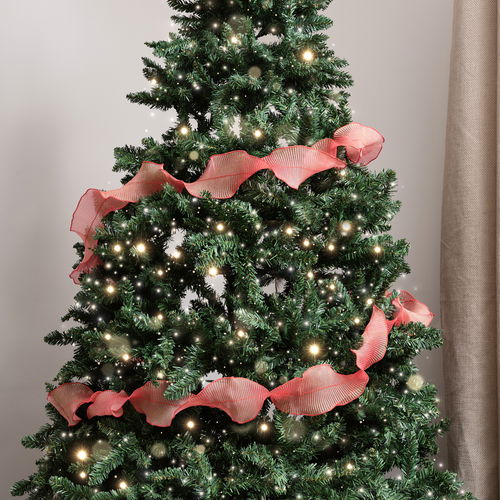 Red Sparkle Ruffle Christmas Tree Ribbon - 270cm
