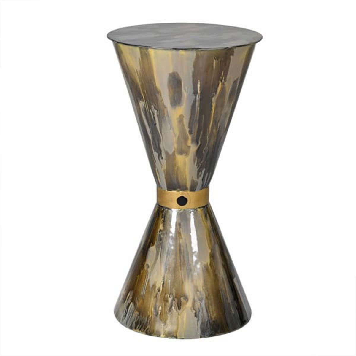 Round Gold Marble Effect Side Table