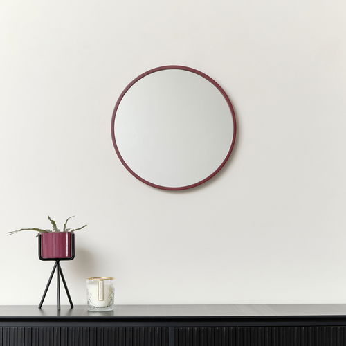 Round Plum Red Wall Mirror 40cm x 40cm