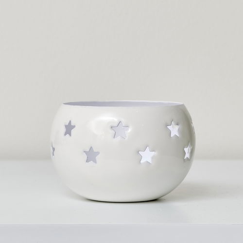 White Tealight Candle Holder - 10cm