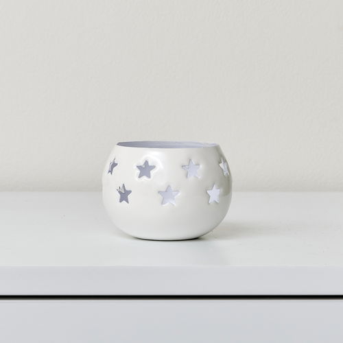 Small White Tealight Candle Holder - 8cm