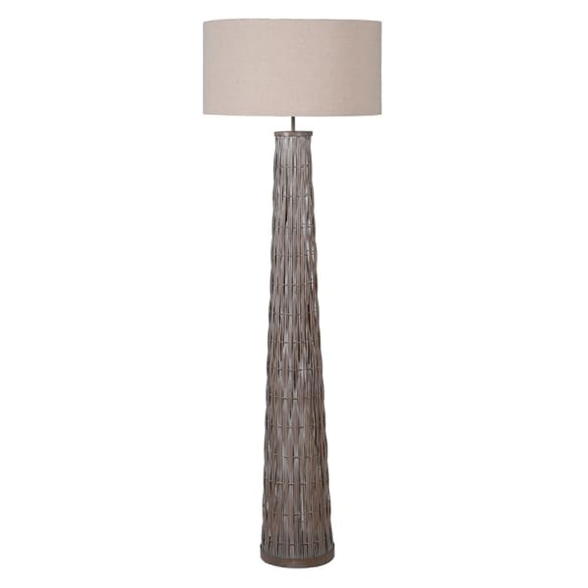 Rustic Bamboo Woven Floor Lamp