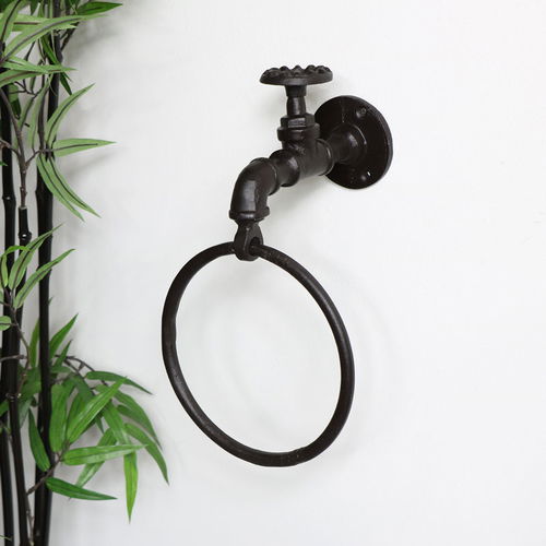 Rustic Industrial Tap Towel Holder