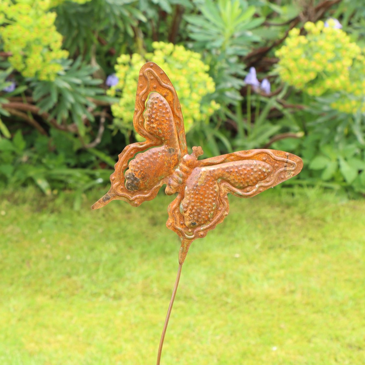 Rustic Metal Butterfly Garden Stake - 94cm