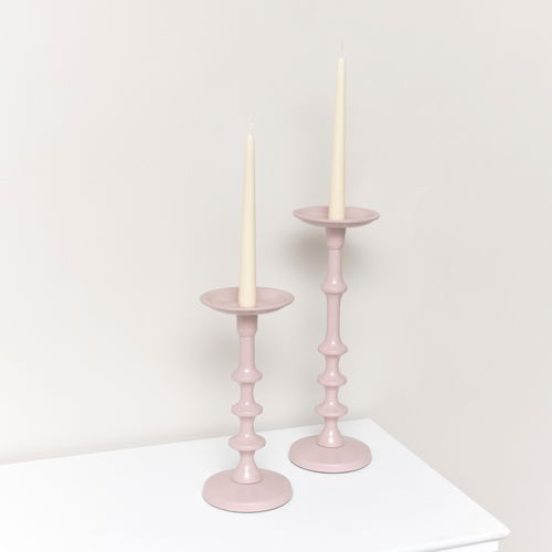 Set of 2 Pink Candle Holders