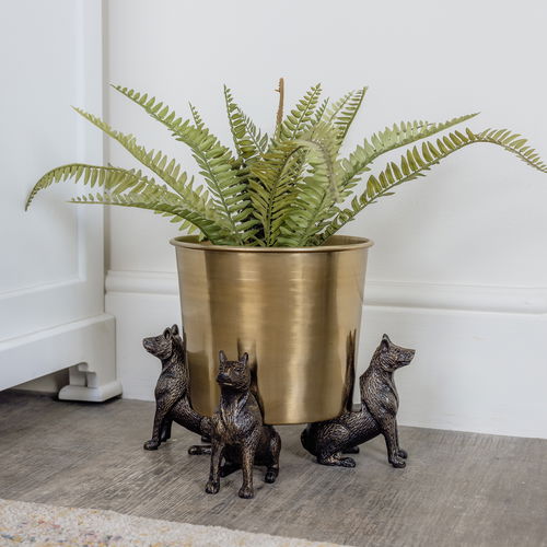 Set of 3 Metal Dog Plant Pot Feet