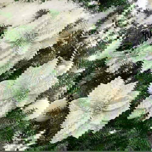 Set of 3 Silver Poinsettia With Clip Decorations