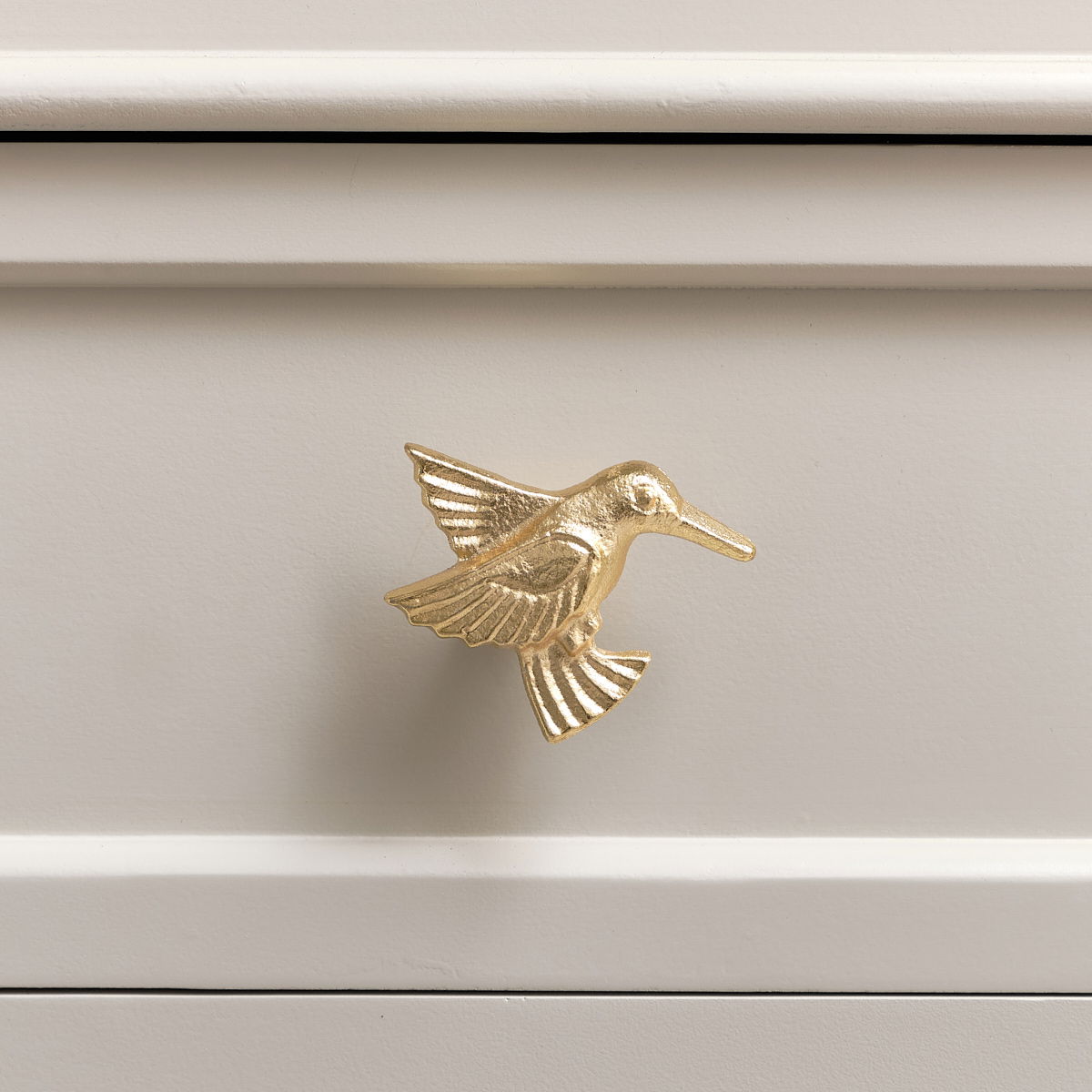 Shiny Gold Humming Bird Drawer Knob