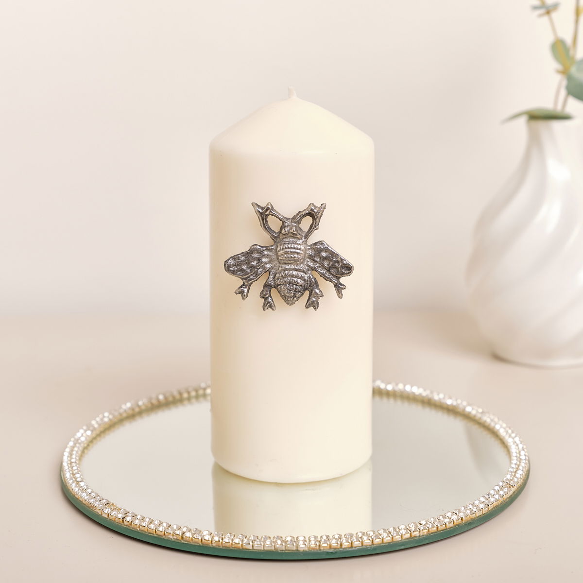 Silver Bumblebee Candle Pin