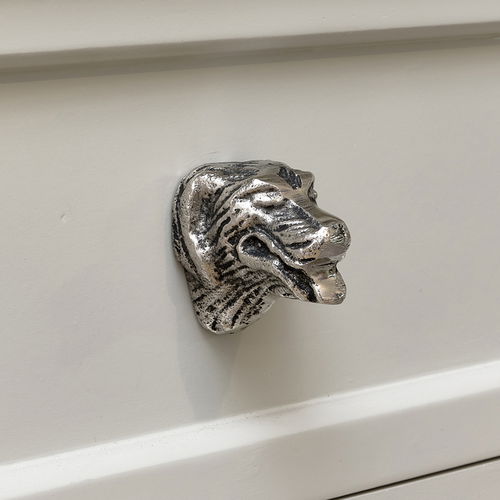 Silver Dog Drawer Knob