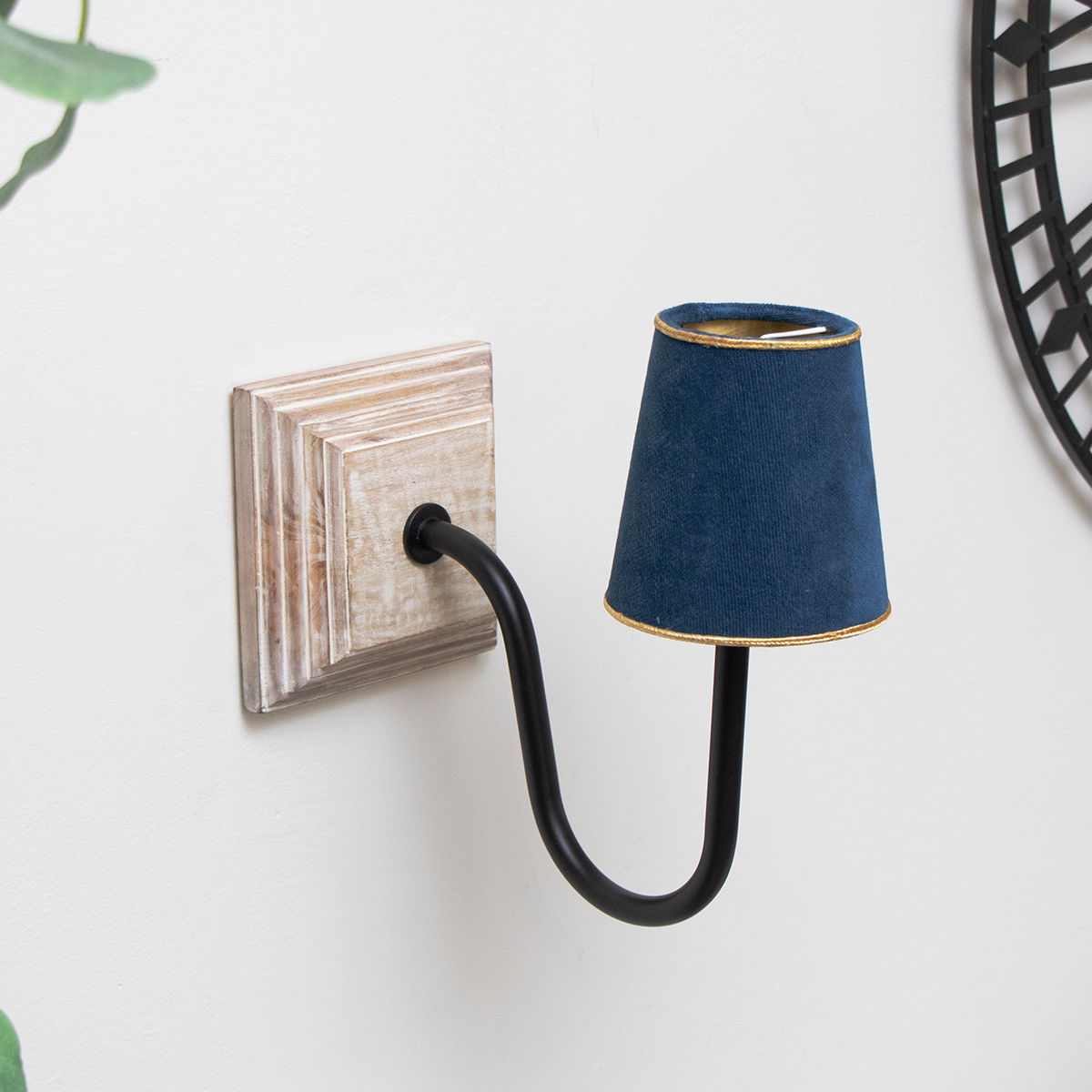 Small Blue & Gold Velvet Lamp Shade 