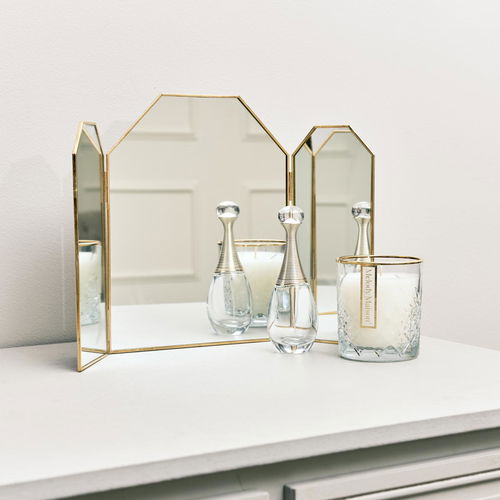 Small Gold Triple Dressing Table Mirror 41cm x 25.5cm