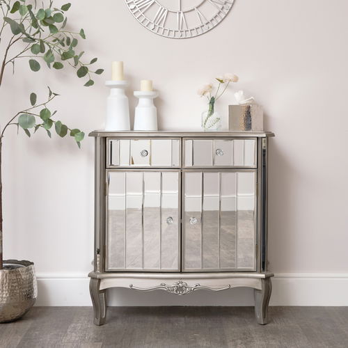 Small Mirrored Storage Sideboard - Tiffany Range