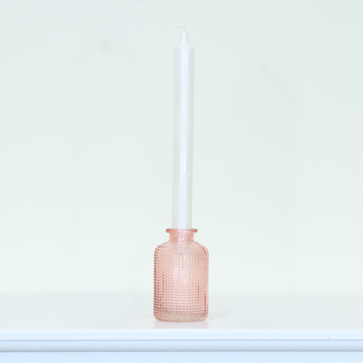 Small Rose Pink Glass Bottle Vase