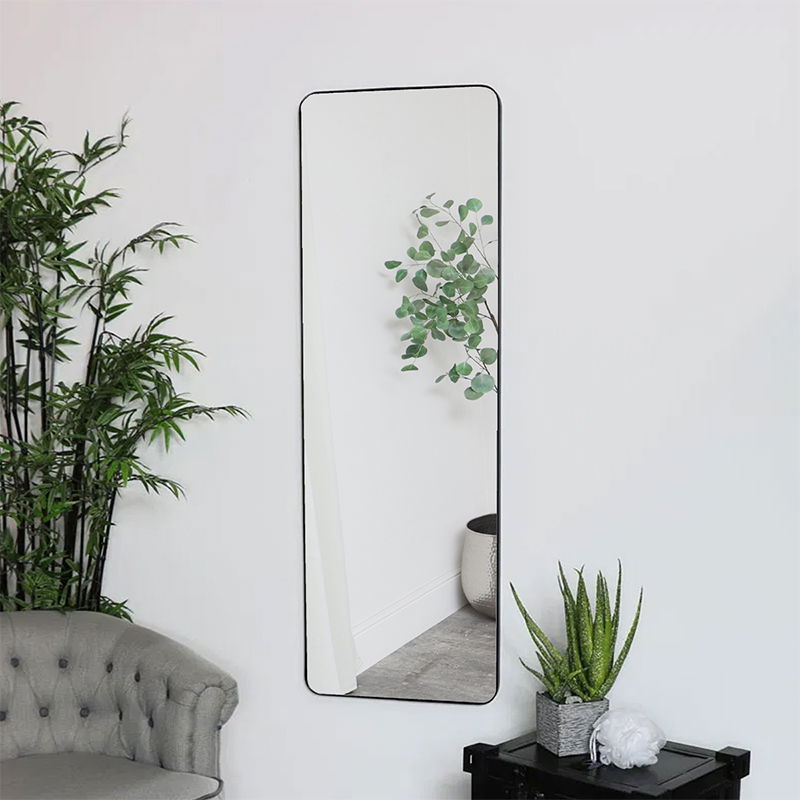Tall Black Wall / Floor / Leaner Mirror 47cm x 142cm
