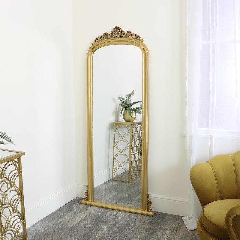 Tall Gold Ornate Vintage Wall / Leaner Mirror 80cm x 180cm
