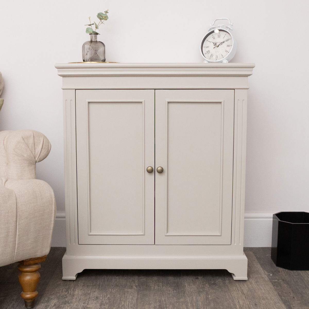 Two Door Small Sideboard/Shoe Cabinet - Daventry Taupe-Grey Range