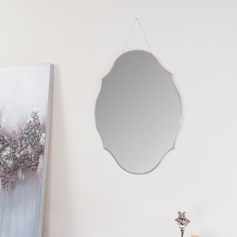 Vintage Frameless Bevelled Wall Mirror 38cm x 50cm
