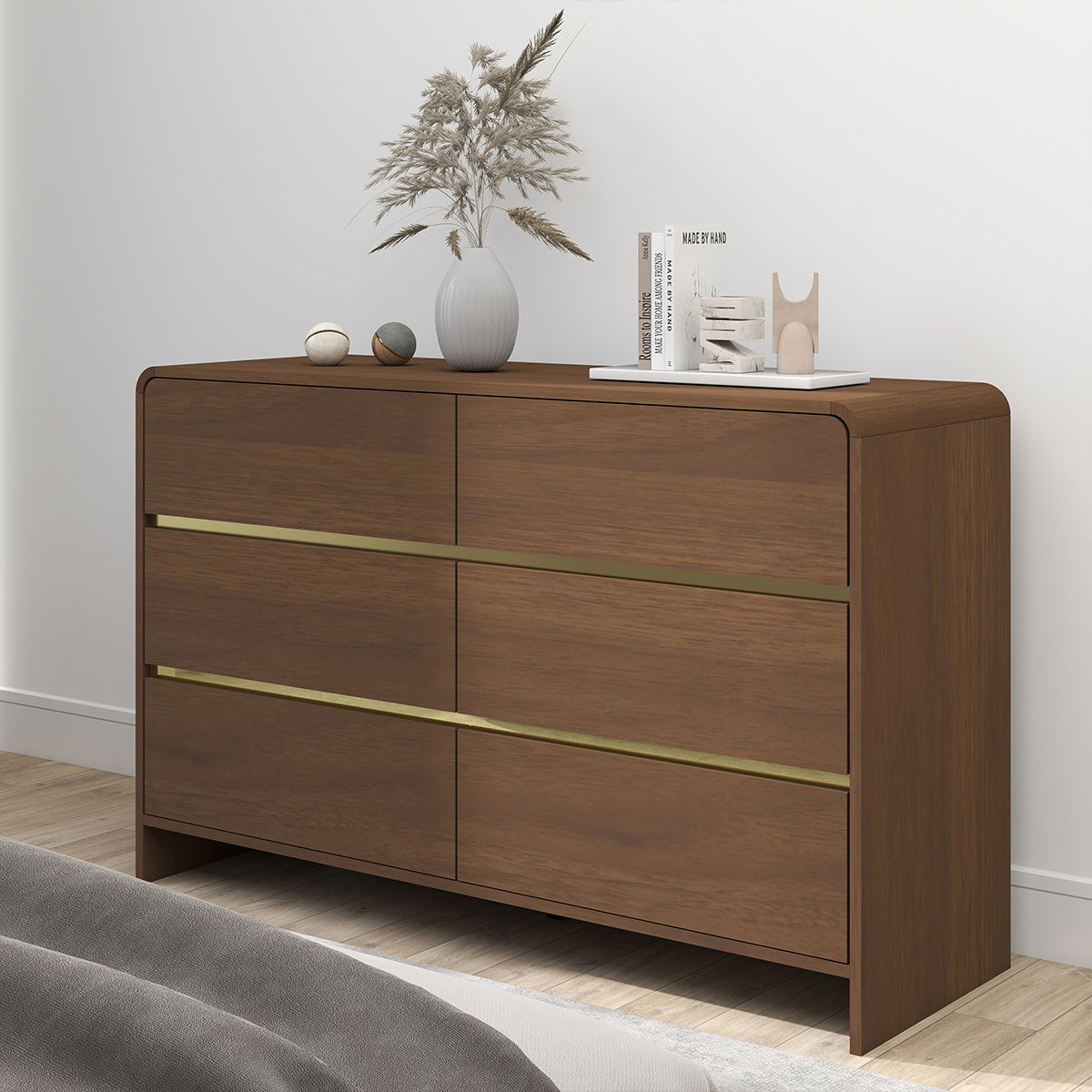 Walnut Brown 3 Drawer Chest of Drawer - Meridian Walnut Range