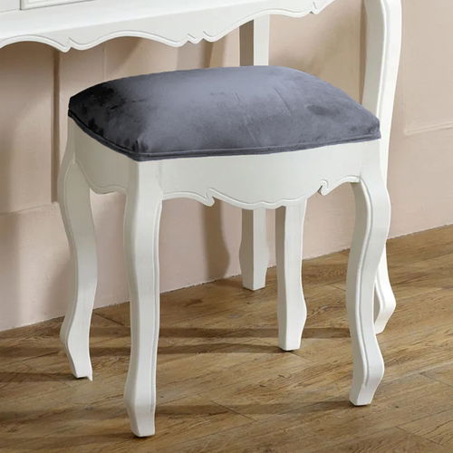 White Dressing Table Stool - Victoria Range