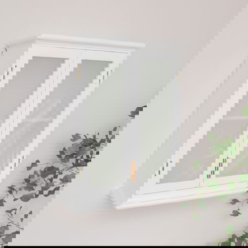 White Frosted Glass Wall Cabinet
