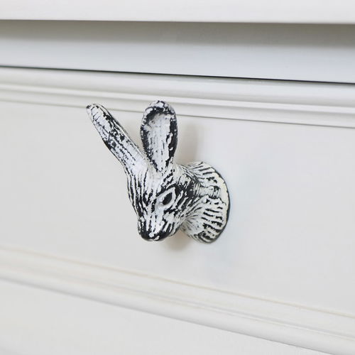 White Rabbit Head Drawer Knob