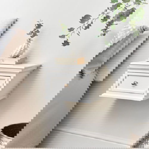 White Wall Mounted Bedside Table - Daventry White Range