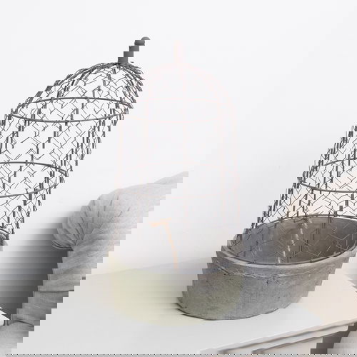 Wire Dome Black Stone Planter Pot/Bird Cage - 46cm