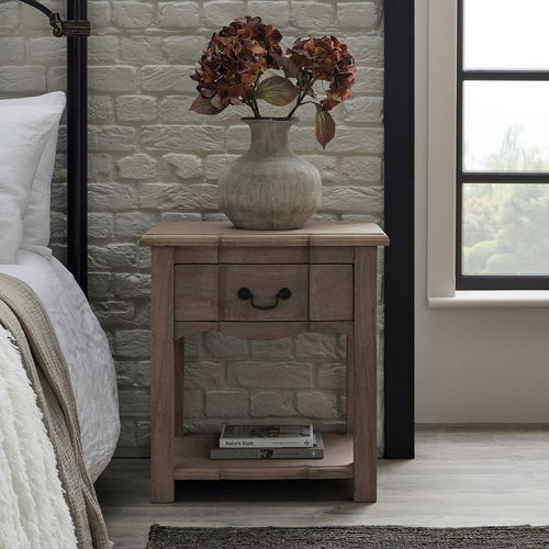 Wooden One Drawer Bedside Table